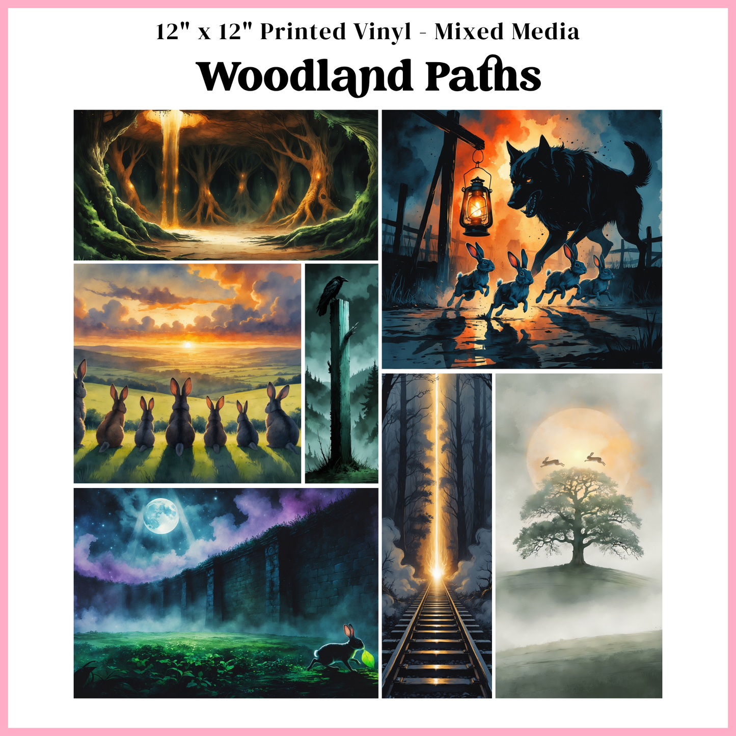 Woodland Paths - Mixed Media Vinyl 12"x12" Sheet