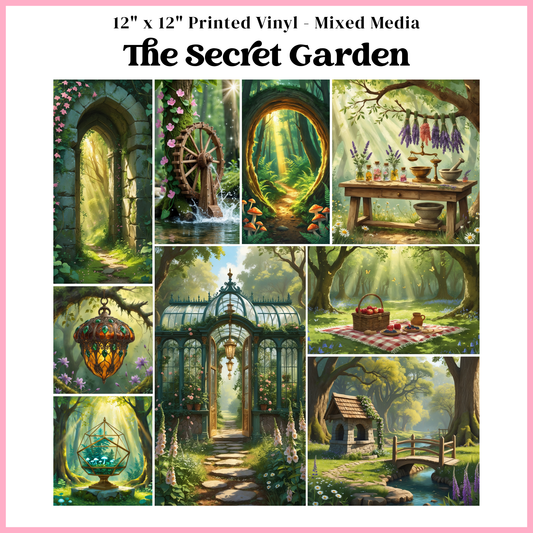 The Secret Garden - Mixed Media Vinyl 12"x12" Sheet