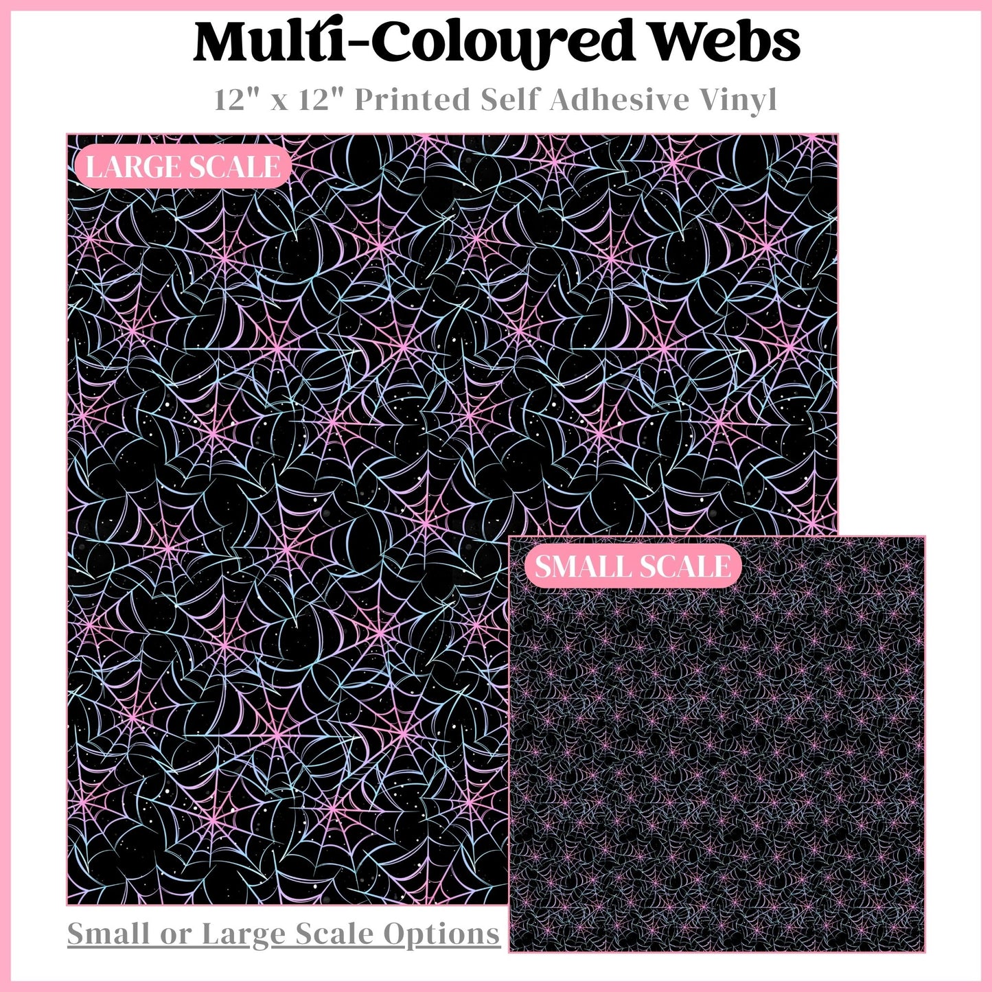 Multi-Coloured Webs - 12"x12" Printed Self Adhesive Vinyl