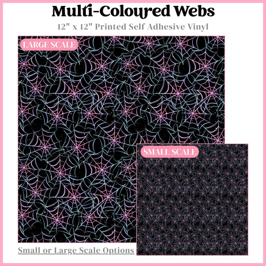 Multi-Coloured Webs - 12"x12" Printed Self Adhesive Vinyl
