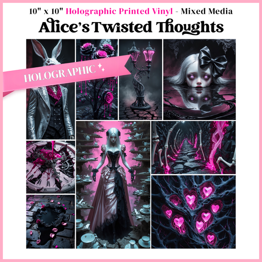 Alice's Twisted Thoughts - Mixed Media Vinyl 10"x10" Sheet