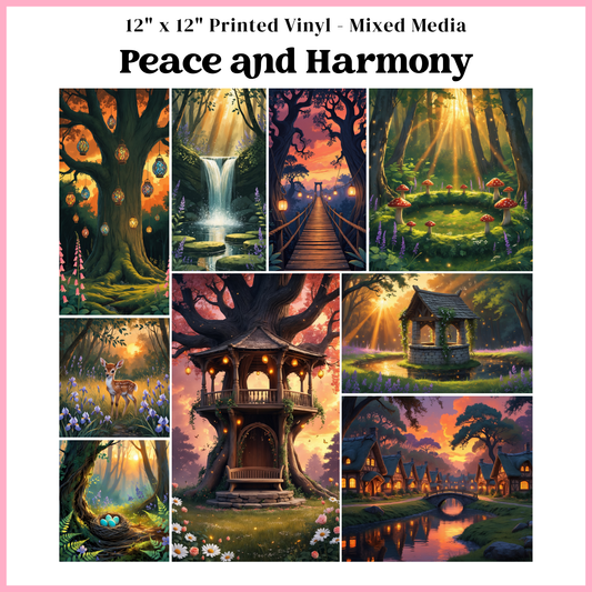 Peace and Harmony - Mixed Media Vinyl 12"x12" Sheet