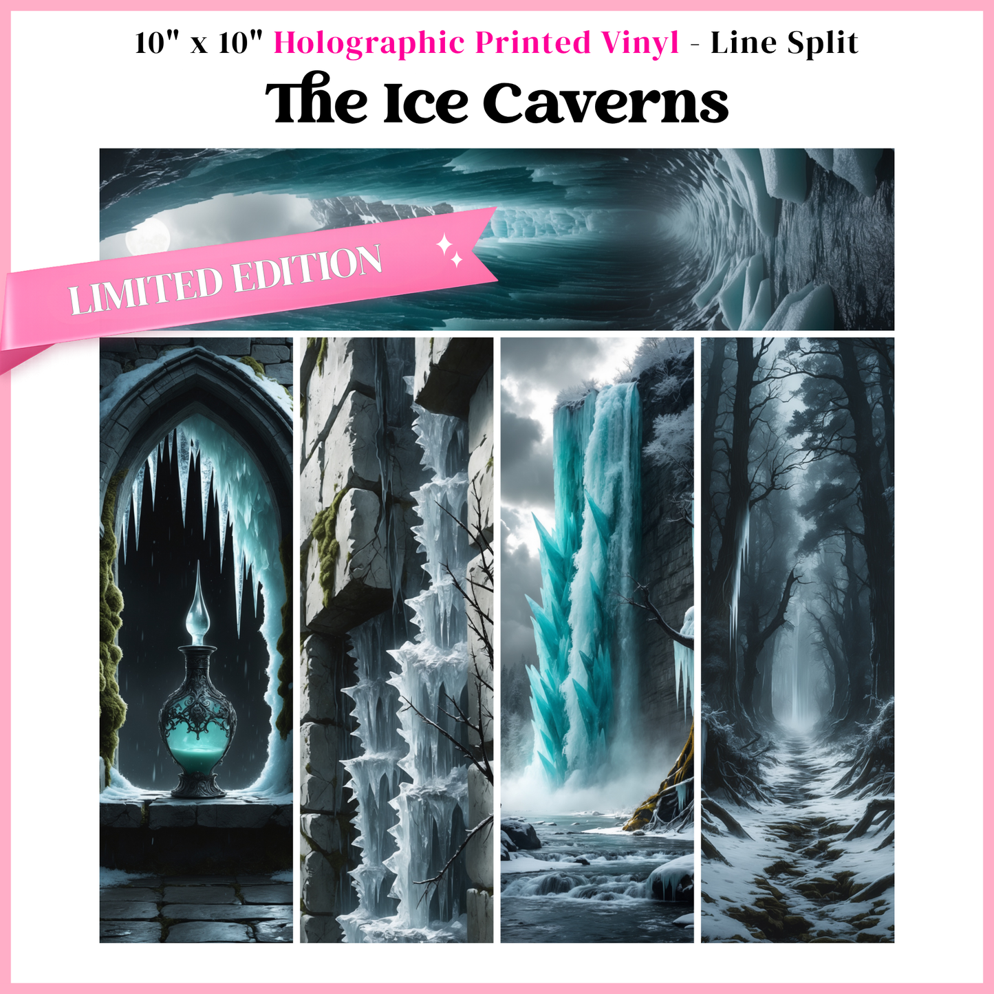 The Ice Caverns - Mixed Media Vinyl 10"x10" Sheet