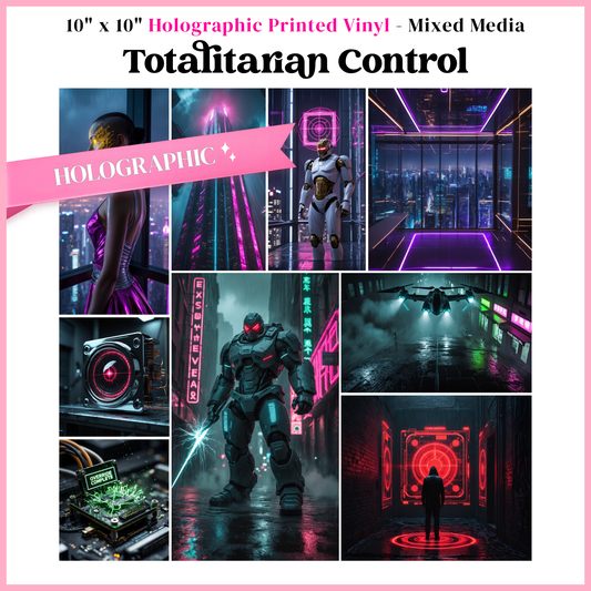 Totalitarian Control - Mixed Media Vinyl 10"x10" Sheet