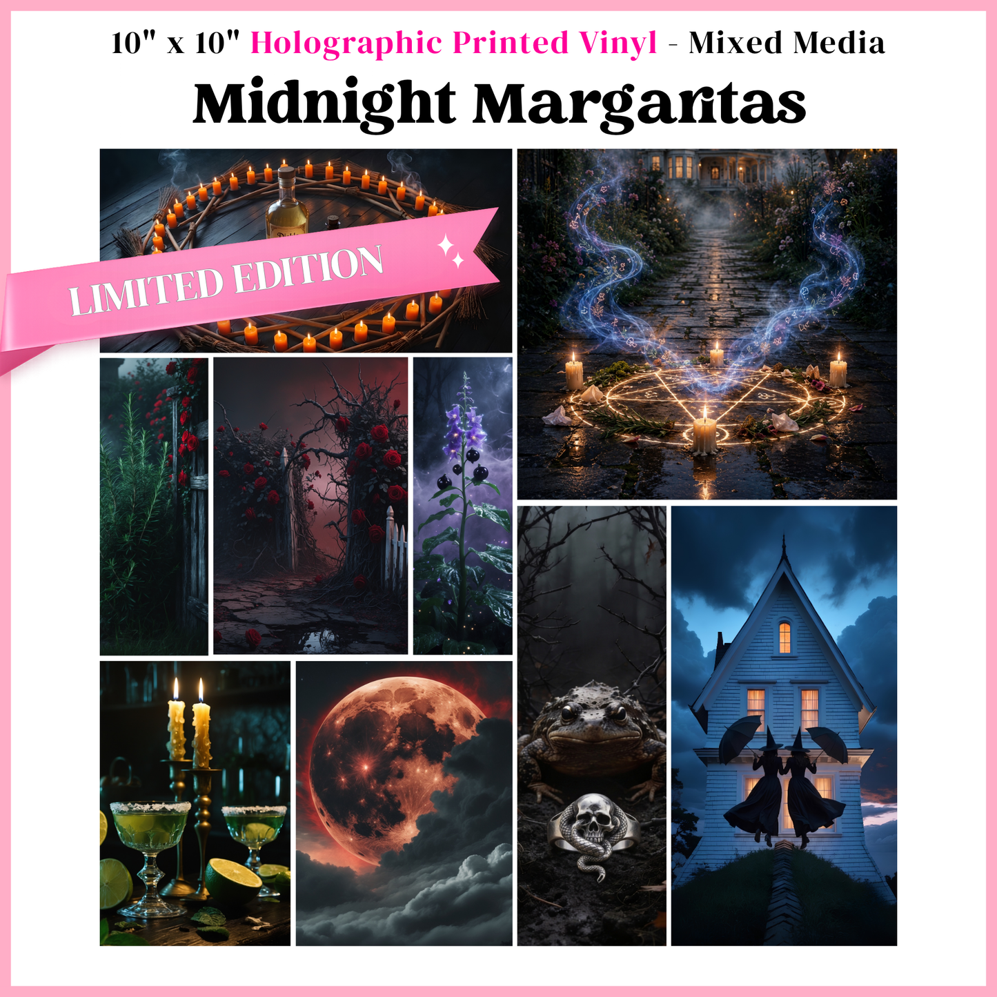 Midnight Margaritas - Mixed Media Vinyl 10"x10" Sheet