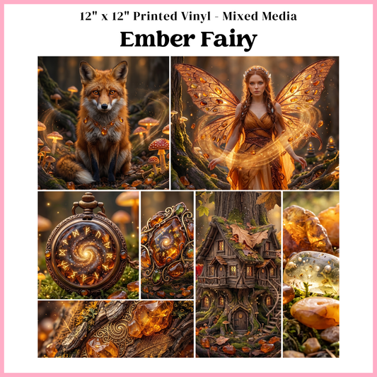 Ember Fairy - Mixed Media Vinyl 12"x12" Sheet