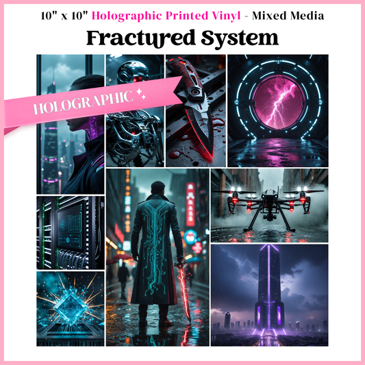 Fractured System - Mixed Media Vinyl 10"x10" Sheet
