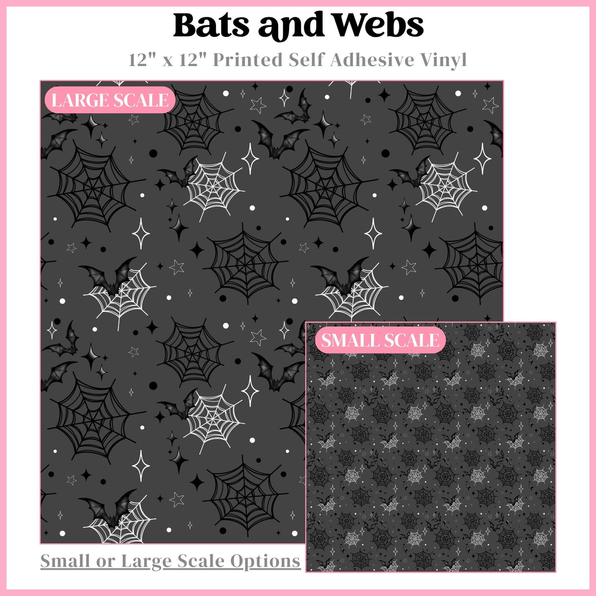 Bats and Webs - 12"x12" Printed Self Adhesive Vinyl
