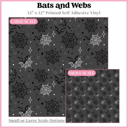Bats and Webs - 12"x12" Printed Self Adhesive Vinyl