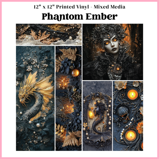 Phantom Ember - Mixed Media Vinyl 12"x12" Sheet