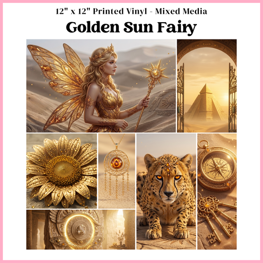 Golden Sun Fairy - Mixed Media Vinyl 12"x12" Sheet