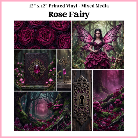 Rose Fairy - Mixed Media Vinyl 12"x12" Sheet