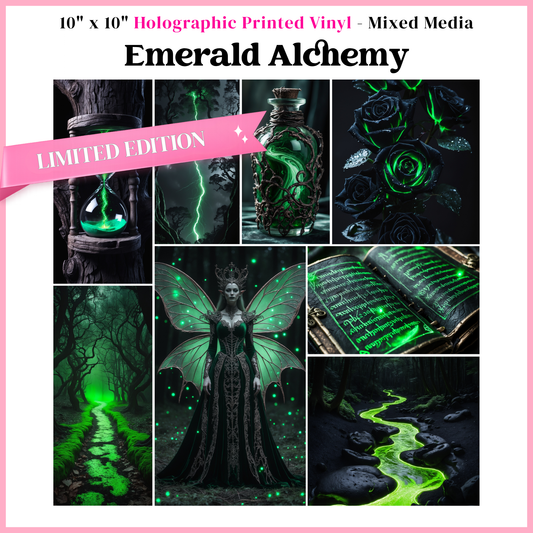 Emerald Alchemy - Mixed Media Vinyl 10"x10" Sheet