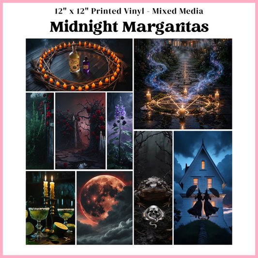 Midnight Margaritas - Mixed Media Vinyl 12"x12" Sheet