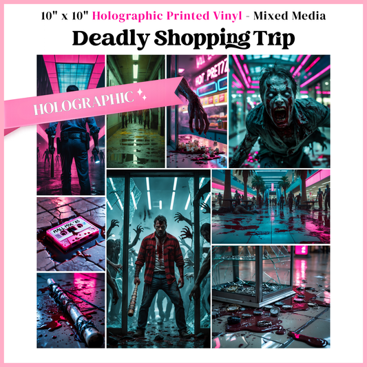 Deadly Shopping Trip - Mixed Media Vinyl 10"x10" Sheet