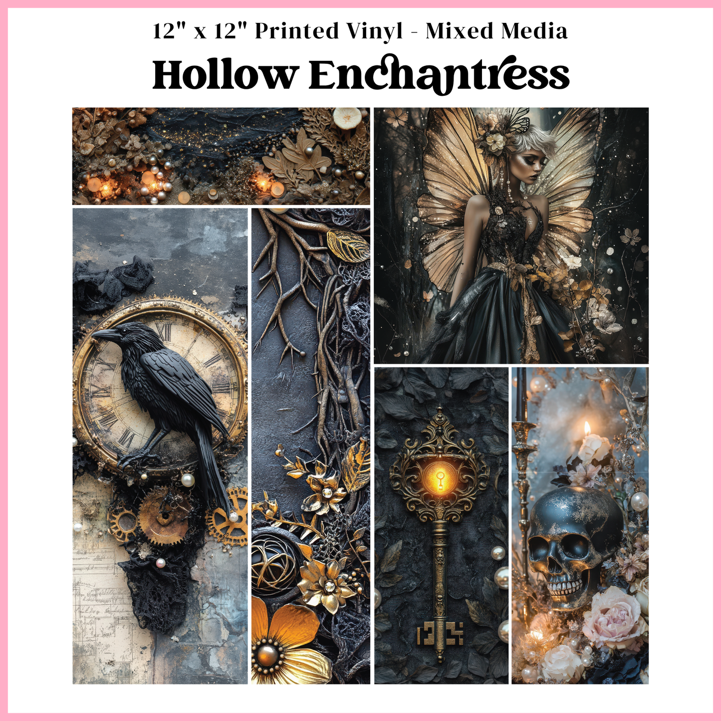 Hollow Enchantress - Mixed Media Vinyl 12"x12" Sheet