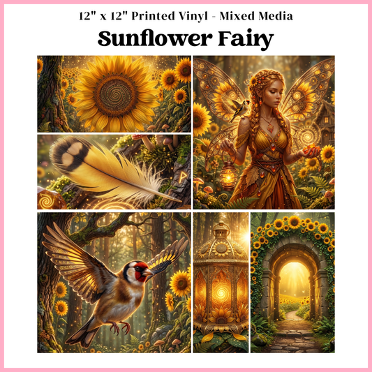 Sunflower Fairy - Mixed Media Vinyl 12"x12" Sheet