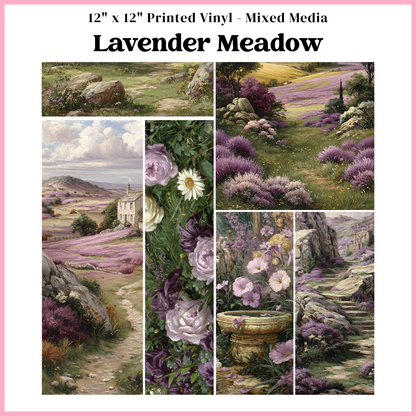Lavender Meadow - Mixed Media Vinyl 12"x12" Sheet