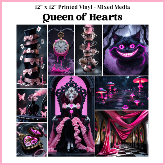 Queen of Hearts - Mixed Media Vinyl 12"x12" Sheet