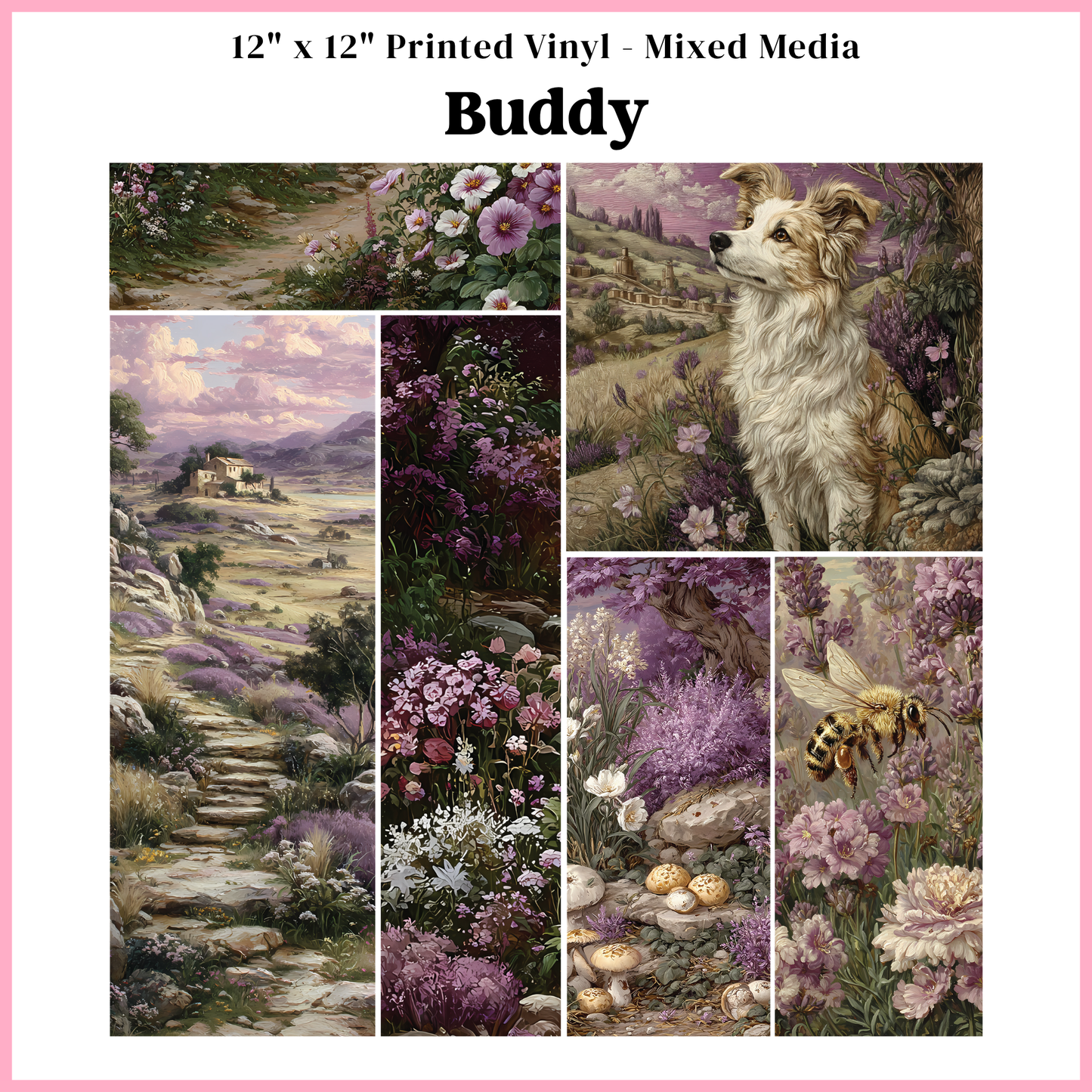 Buddy - Mixed Media Vinyl 12"x12" Sheet