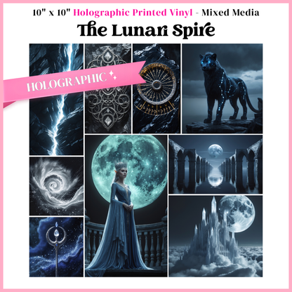 The Lunari Spire - Mixed Media Vinyl 10"x10" Sheet