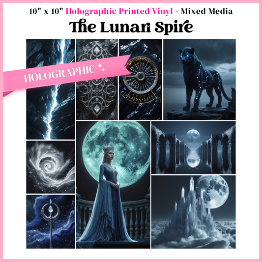 The Lunari Spire - Mixed Media Vinyl 10"x10" Sheet