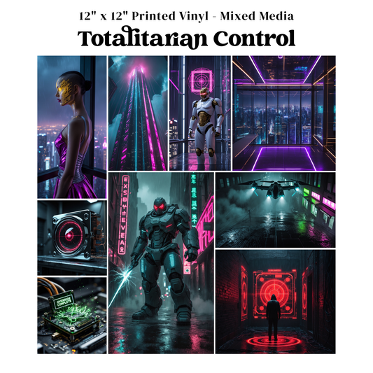Totalitarian Control - Mixed Media Vinyl 12"x12" Sheet
