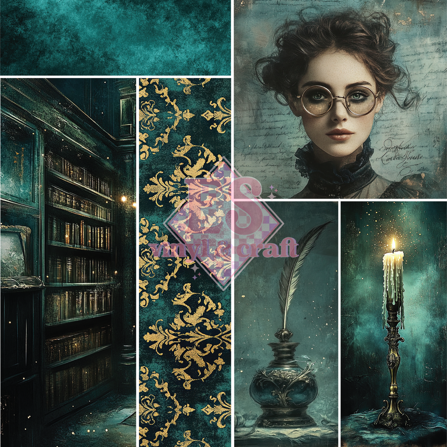 Midnight Story - Mixed Media Vinyl 12"x12" Sheet
