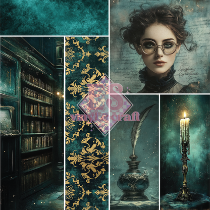 Midnight Story - Mixed Media Vinyl 12"x12" Sheet