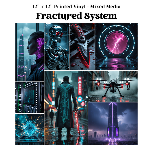 Fractured System - Mixed Media Vinyl 12"x12" Sheet