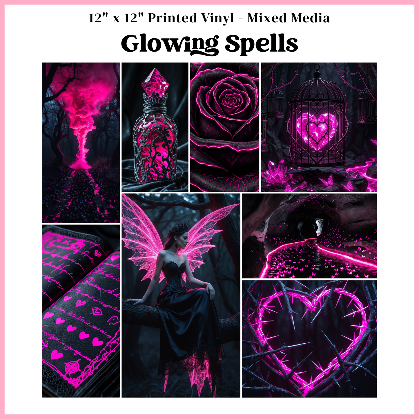Glowing Spells - Mixed Media Vinyl 12"x12" Sheet