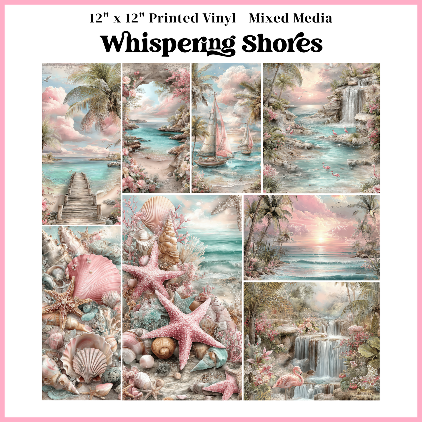 Whispering Shores - Mixed Media Vinyl 12"x12" Sheet