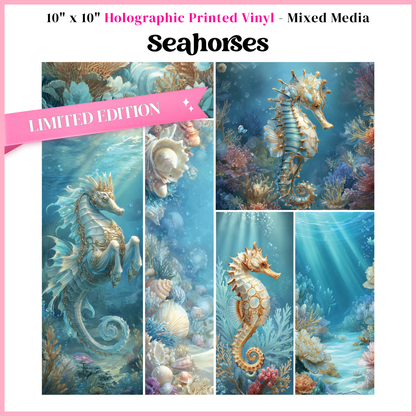 Seahorses - Mixed Media Vinyl 10"x10" Sheet