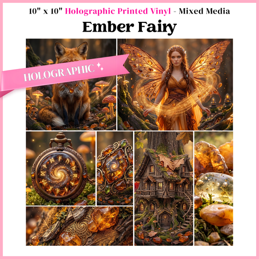 Ember Fairy - Mixed Media Vinyl 10"x10" Sheet