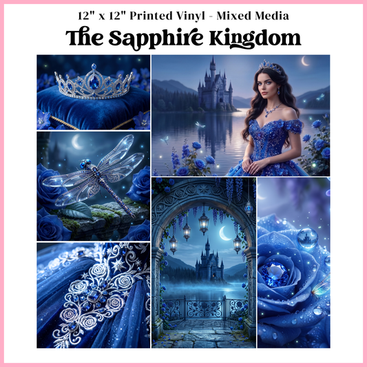 The Sapphire Kingdom - Mixed Media Vinyl 12"x12" Sheet