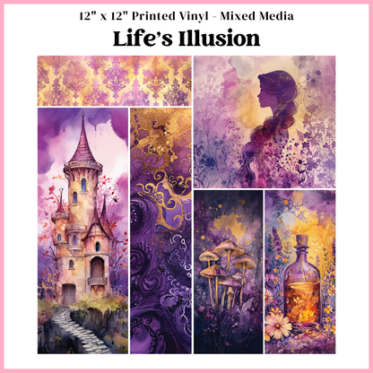 Life's Illusion - Mixed Media Vinyl 12"x12" Sheet