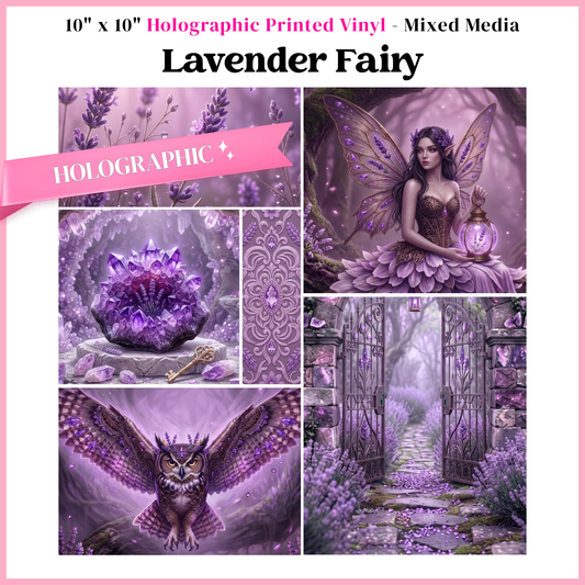 Lavender Fairy - Mixed Media Vinyl 10"x10" Sheet