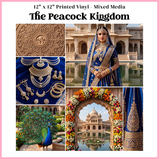 The Peacock Kingdom - Mixed Media Vinyl 12"x12" Sheet
