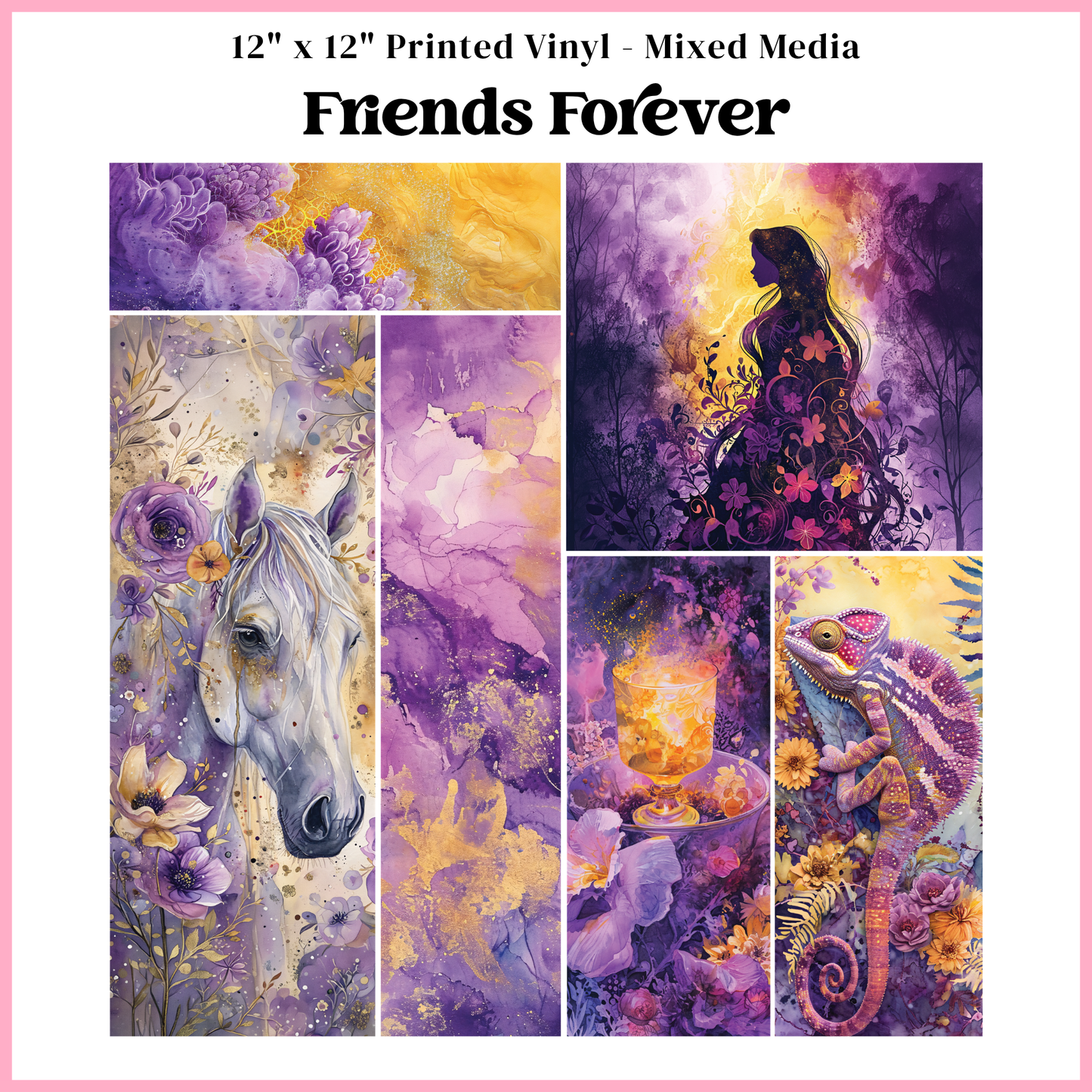 Friends Forever - Mixed Media Vinyl 12"x12" Sheet