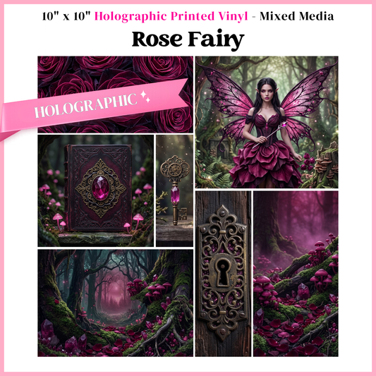 Rose Fairy - Mixed Media Vinyl 10"x10" Sheet