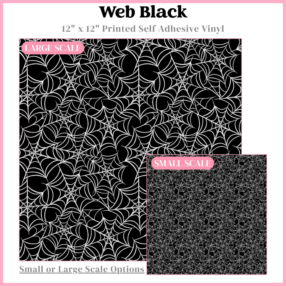 Web Black - 12"x12" Printed Self Adhesive Vinyl
