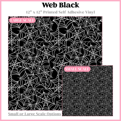 Web Black - 12"x12" Printed Self Adhesive Vinyl