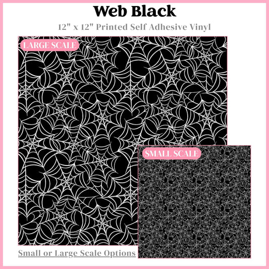 Web Black - 12"x12" Printed Self Adhesive Vinyl