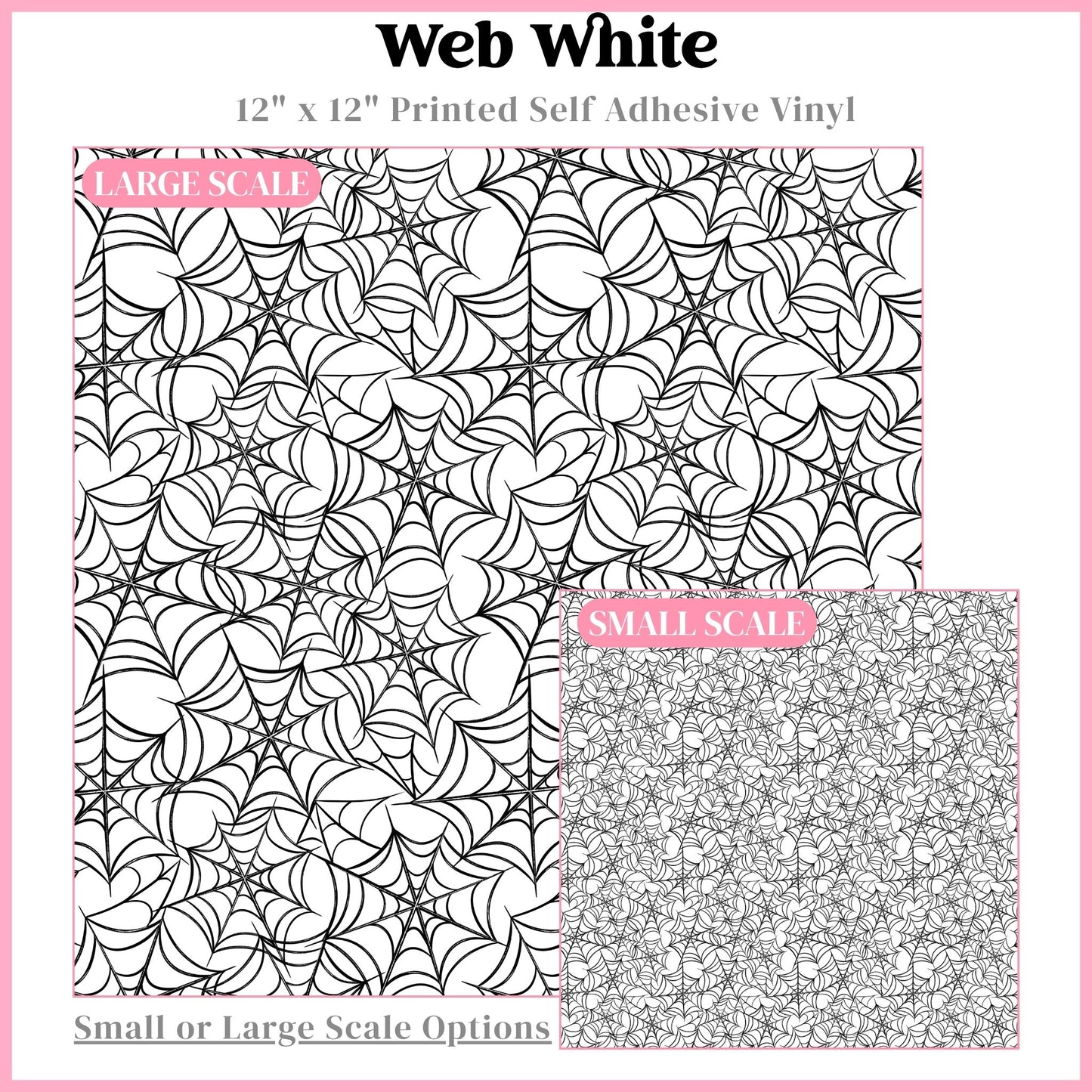 Web White - 12"x12" Printed Self Adhesive Vinyl