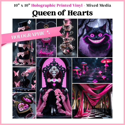 Queen of Hearts - Mixed Media Vinyl 10"x10" Sheet