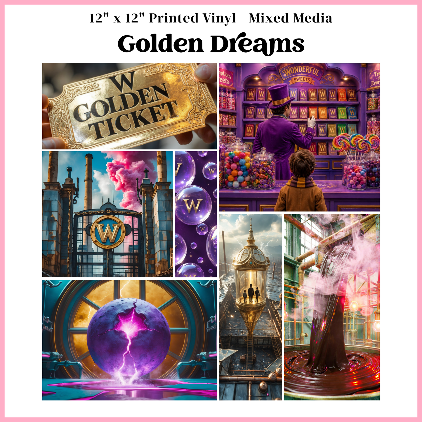 Golden Dreams - Mixed Media Vinyl 12"x12" Sheet