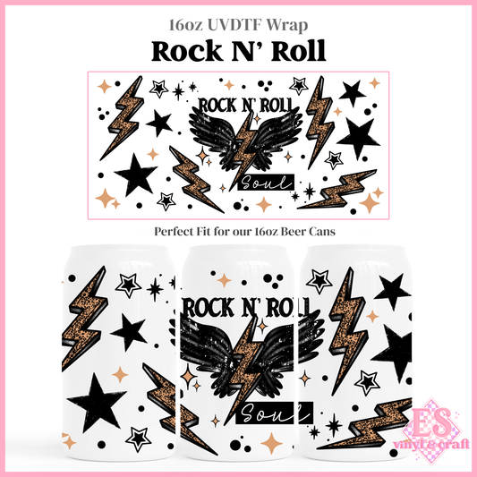 Rock N' Roll - 16oz Beer Can / Libbey UV-DTF Transfer