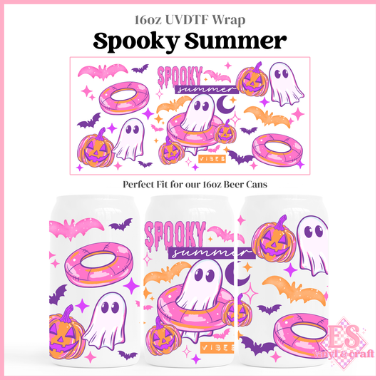 Spooky Summer - 16oz Beer Can / Libbey UV-DTF Transfer