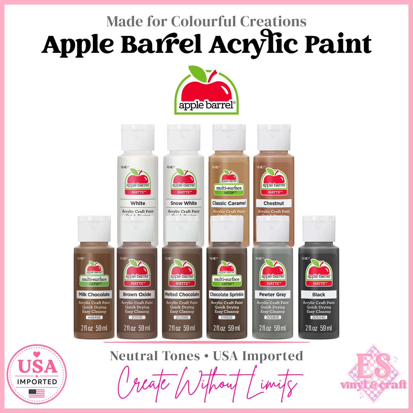 Apple Barrel Acrylic Paint 2oz (Made in the USA)
