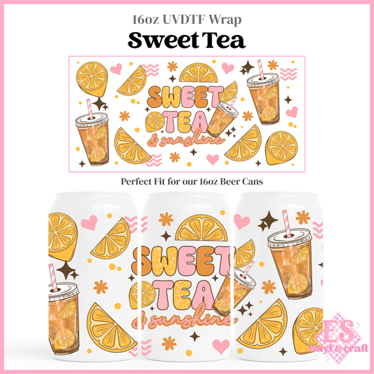 Sweet Tea - 16oz Beer Can / Libbey UV-DTF Transfer
